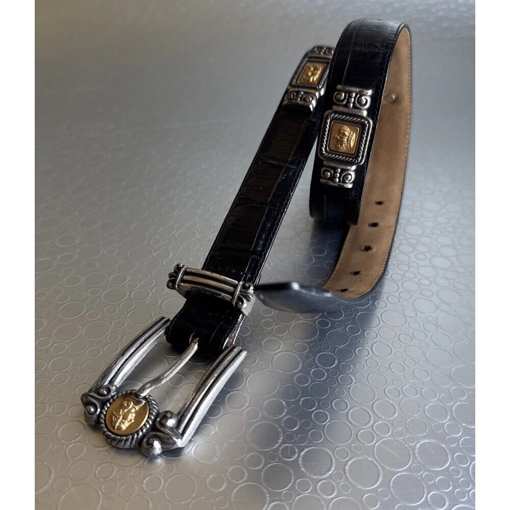 Vintage 1996 Brighton Museum Collection Belt 21003 Espresso Dark Brown Black S